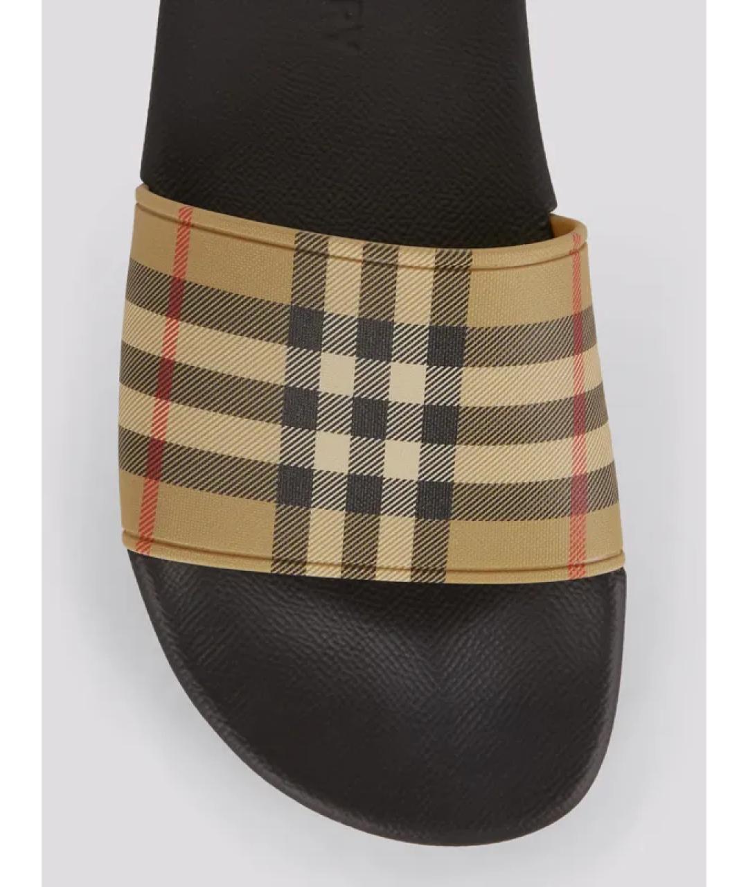 BURBERRY Черные шлепанцы, фото 4