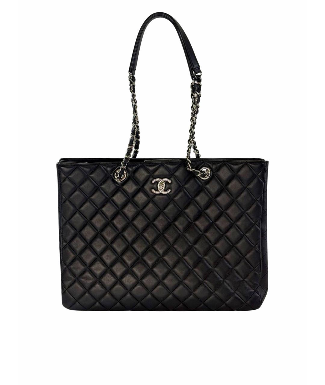 CHANEL Черная кожаная сумка тоут, фото 1