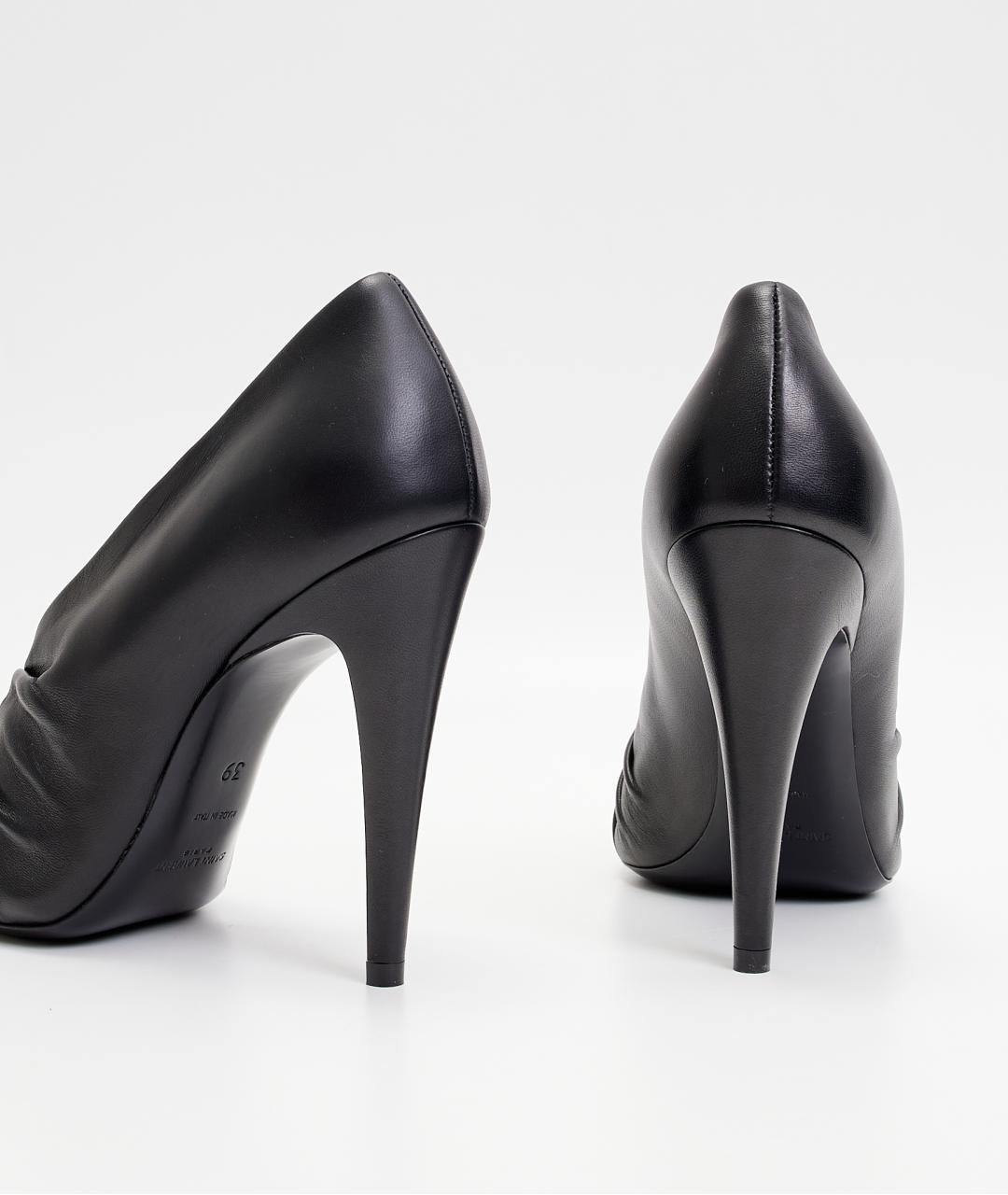 SAINT LAURENT Черные кожаные туфли, фото 3