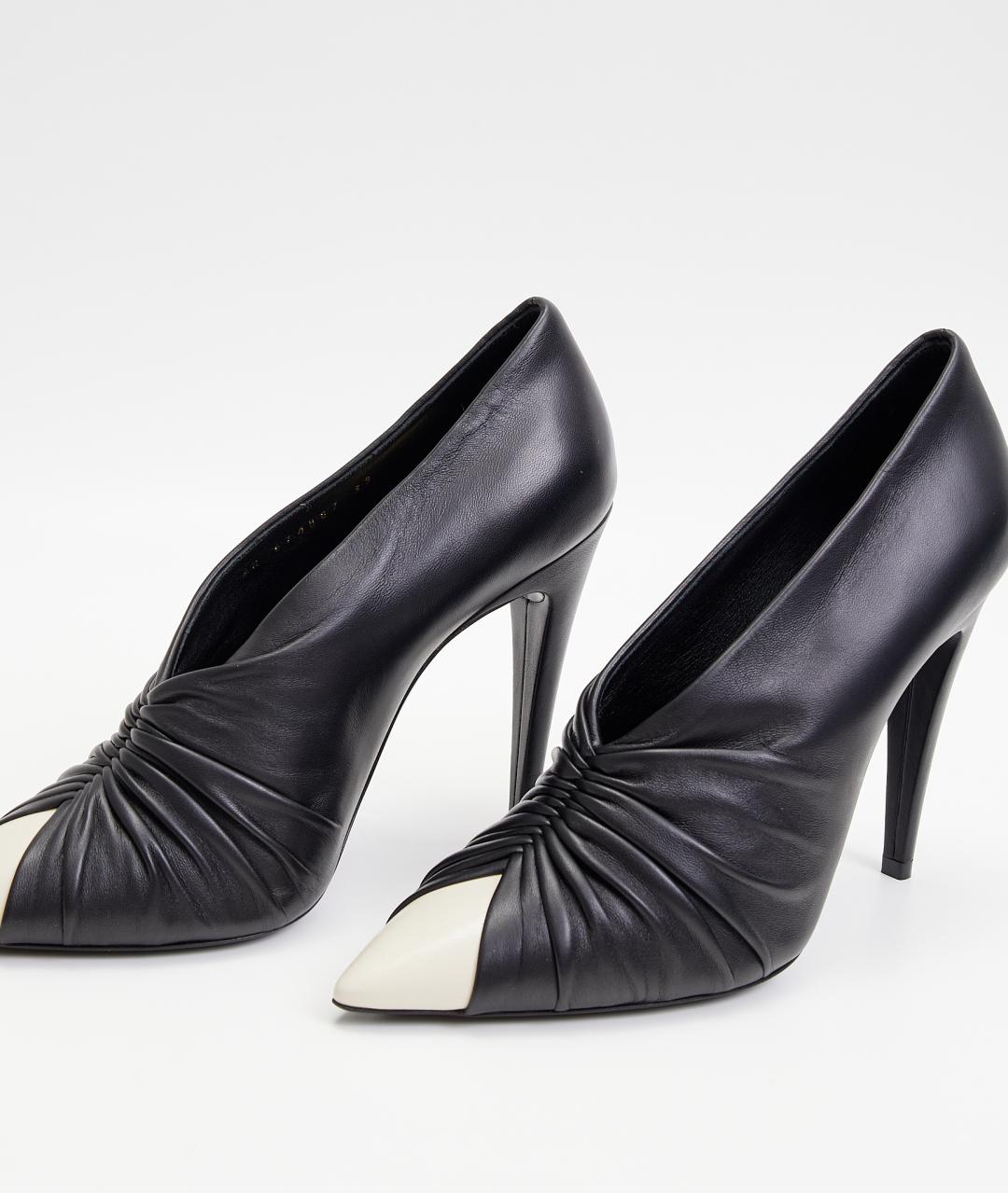 SAINT LAURENT Черные кожаные туфли, фото 4