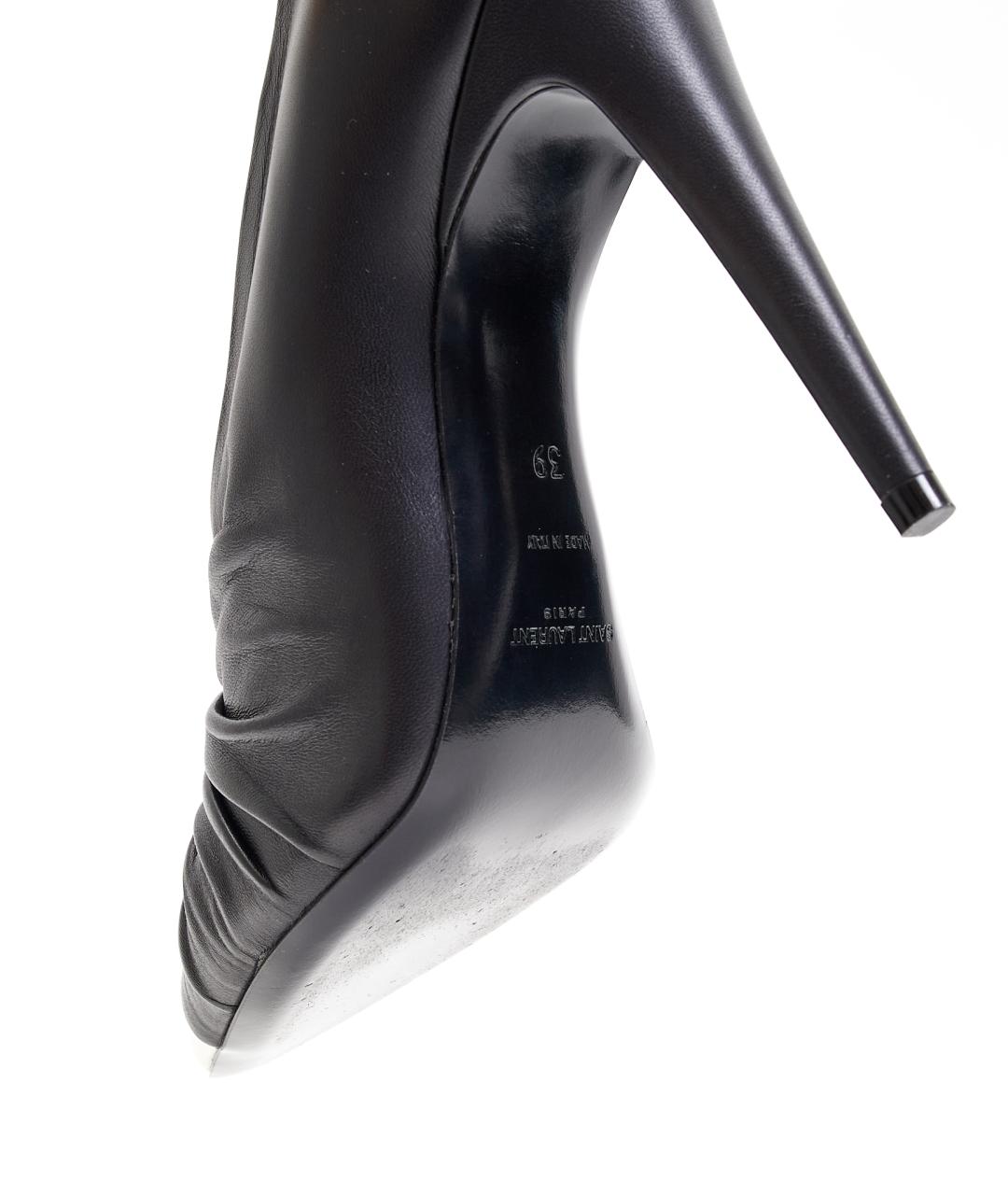 SAINT LAURENT Черные кожаные туфли, фото 6