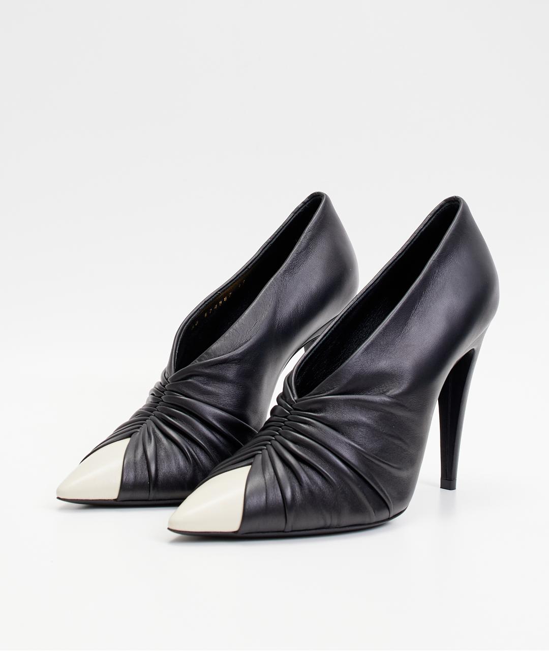 SAINT LAURENT Черные кожаные туфли, фото 2