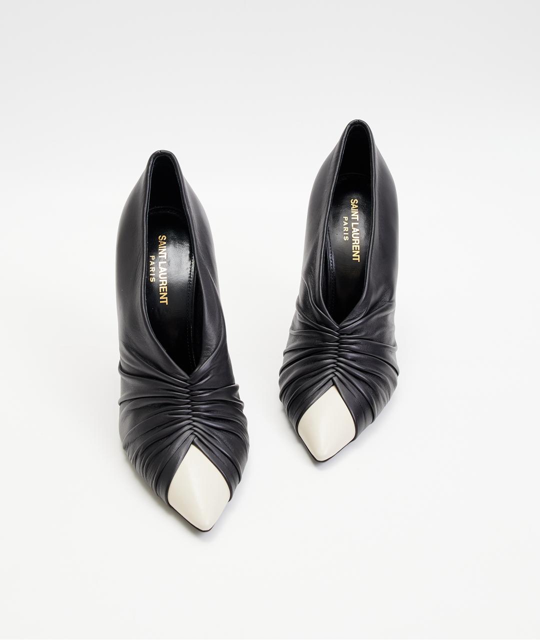 SAINT LAURENT Черные кожаные туфли, фото 5