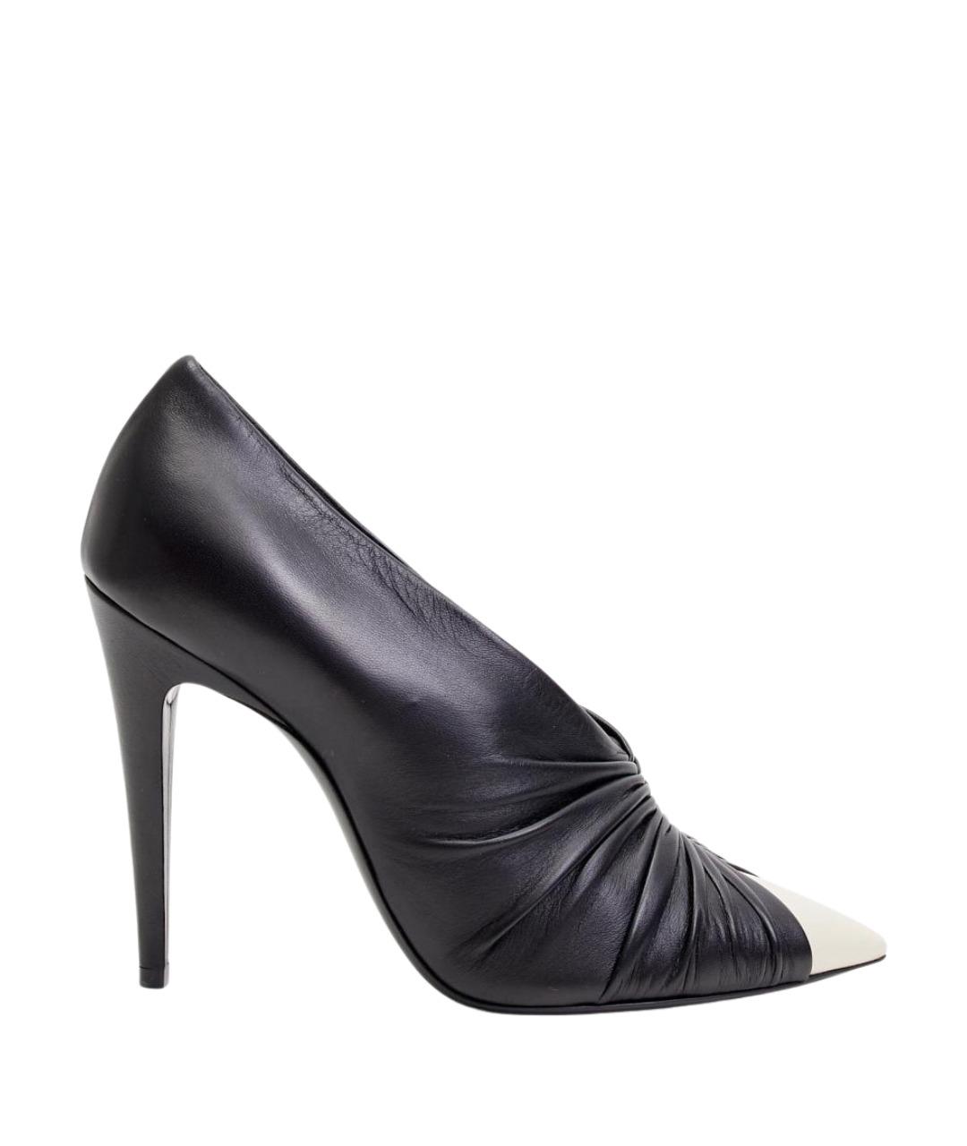 SAINT LAURENT Черные кожаные туфли, фото 1