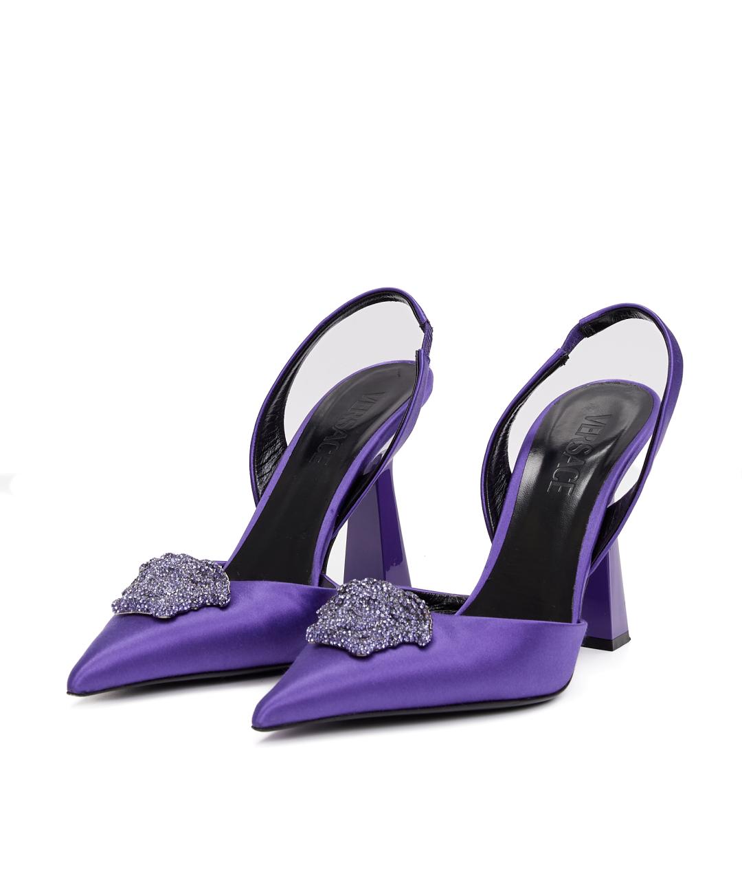 VERSACE Фиолетовые текстильные туфли, фото 2