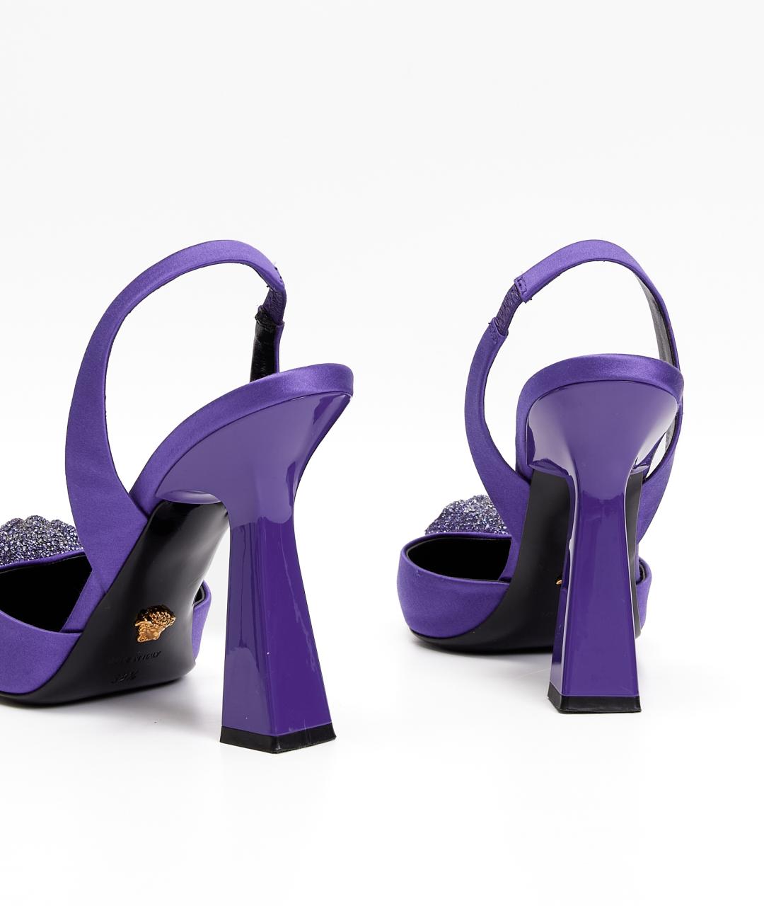 VERSACE Фиолетовые текстильные туфли, фото 3