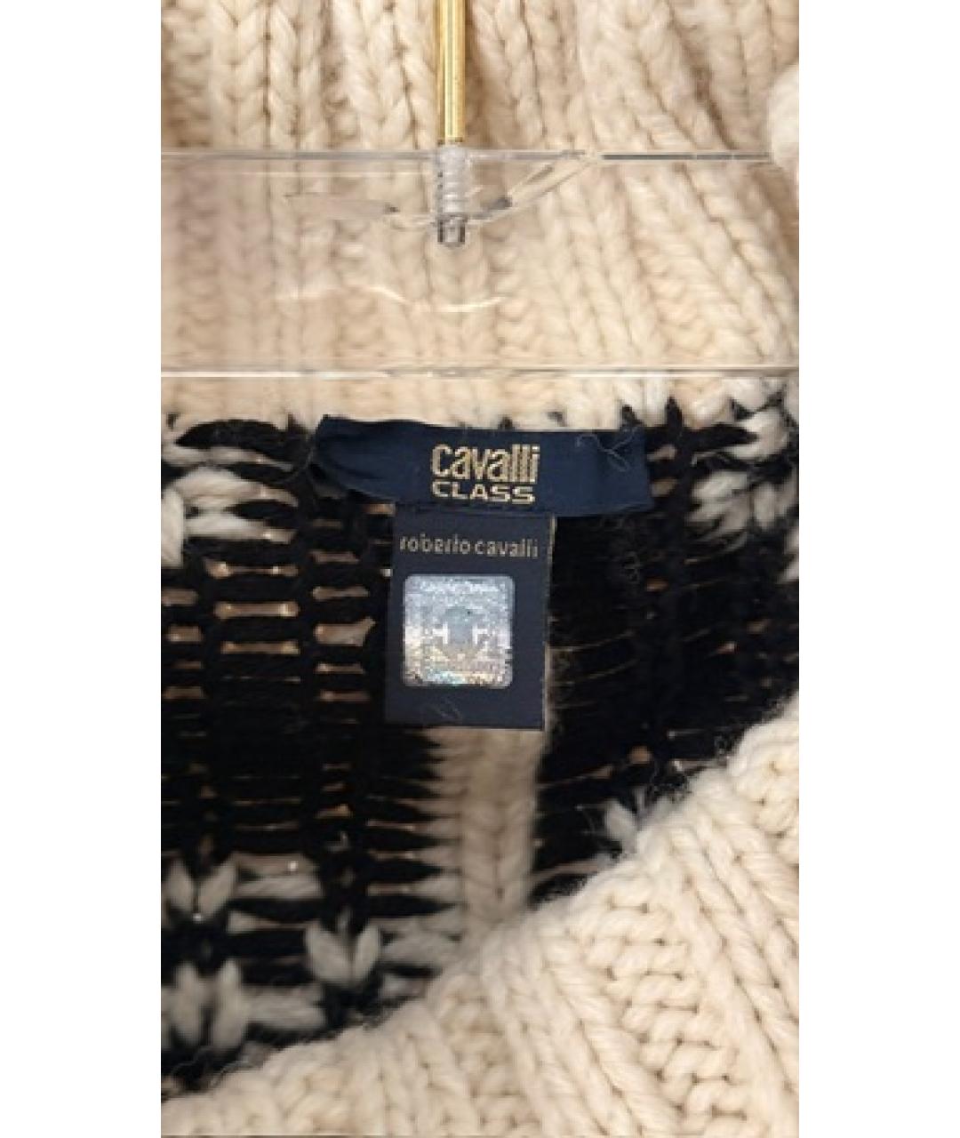 CAVALLI CLASS Белая шерстяная юбка макси, фото 3