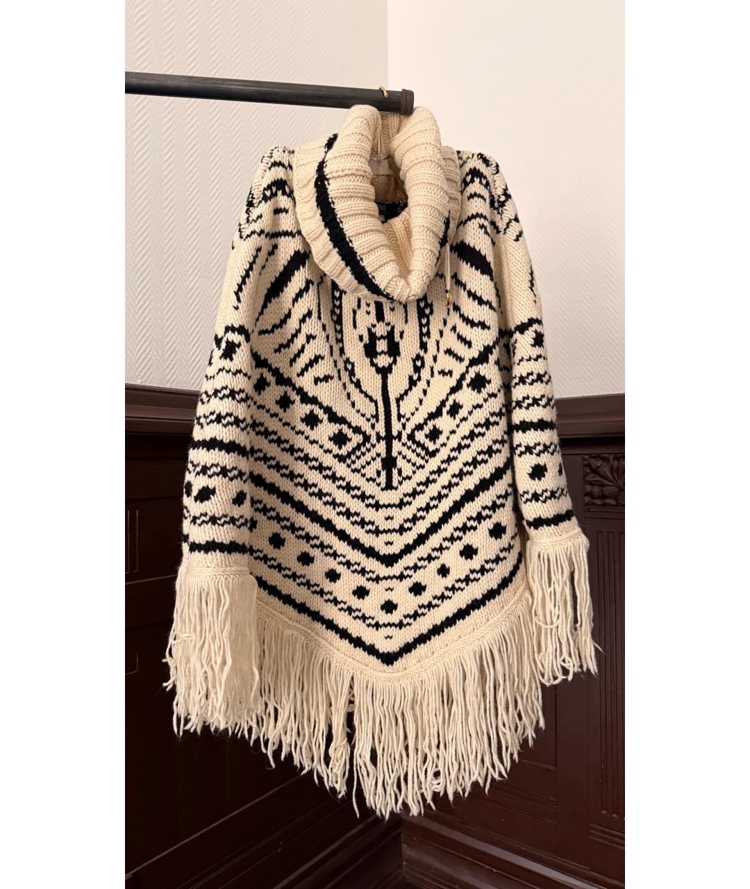 CAVALLI CLASS Белая шерстяная юбка макси, фото 5