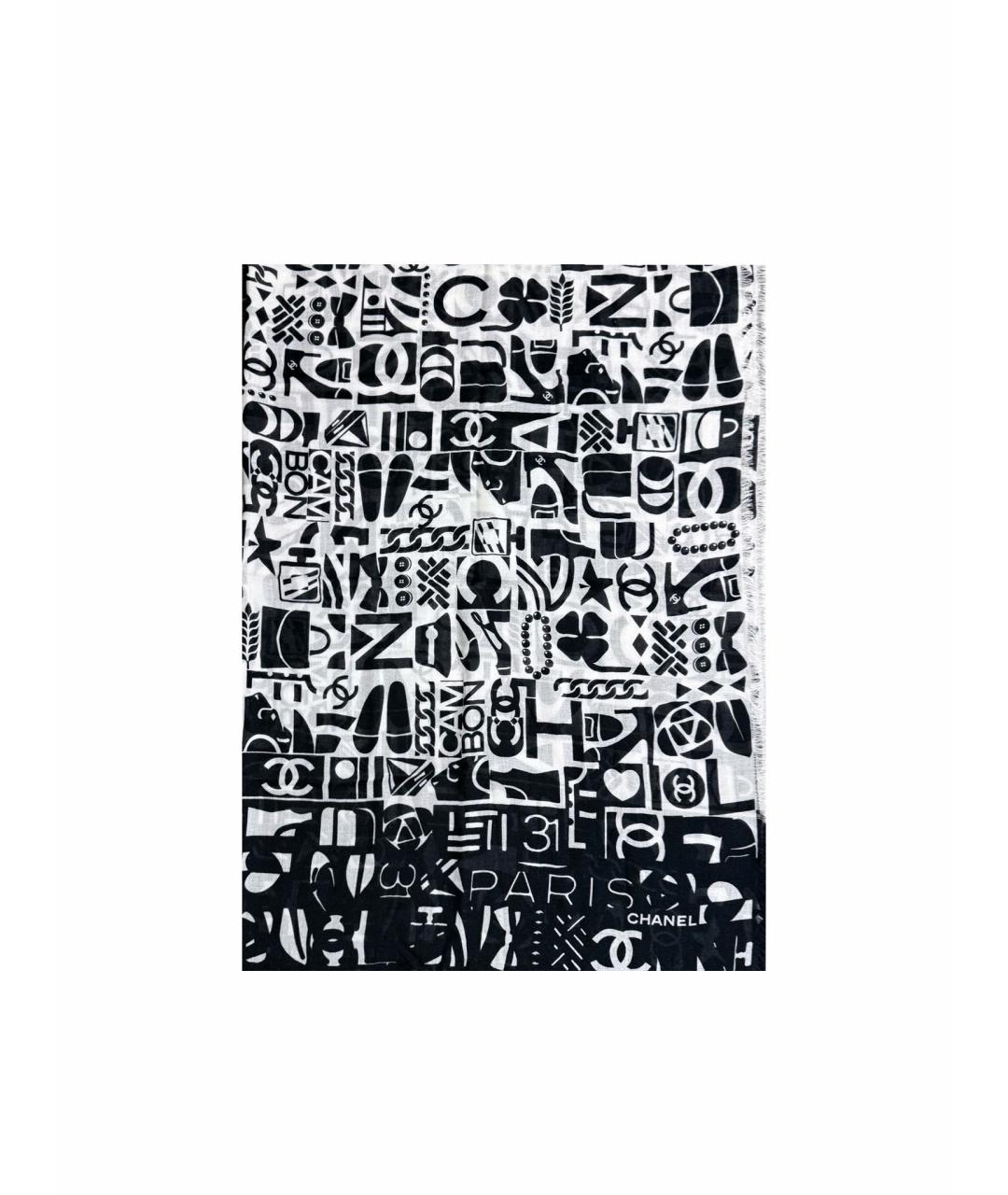 CHANEL Черный кашемировый платок, фото 10