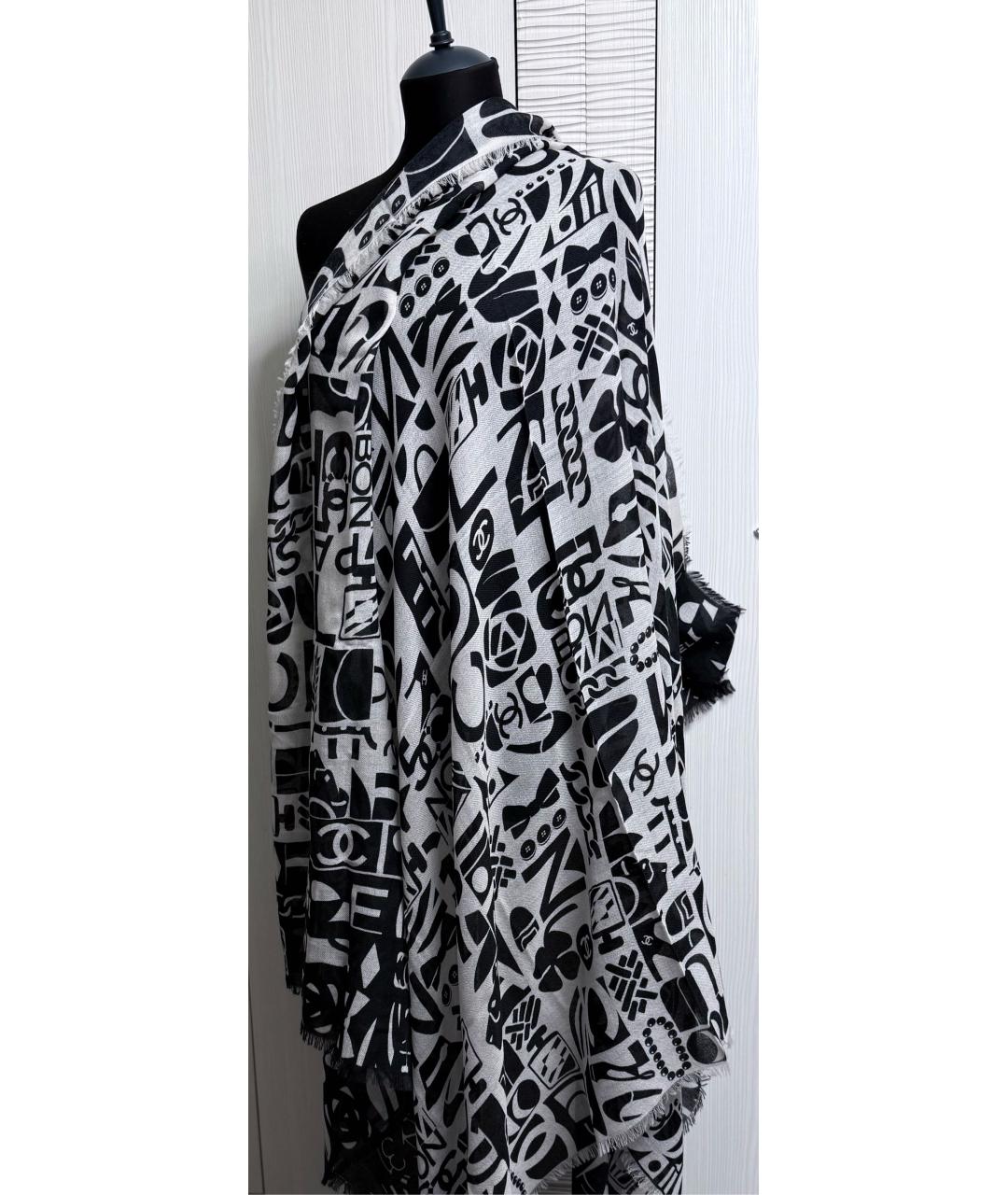 CHANEL Черный кашемировый платок, фото 3