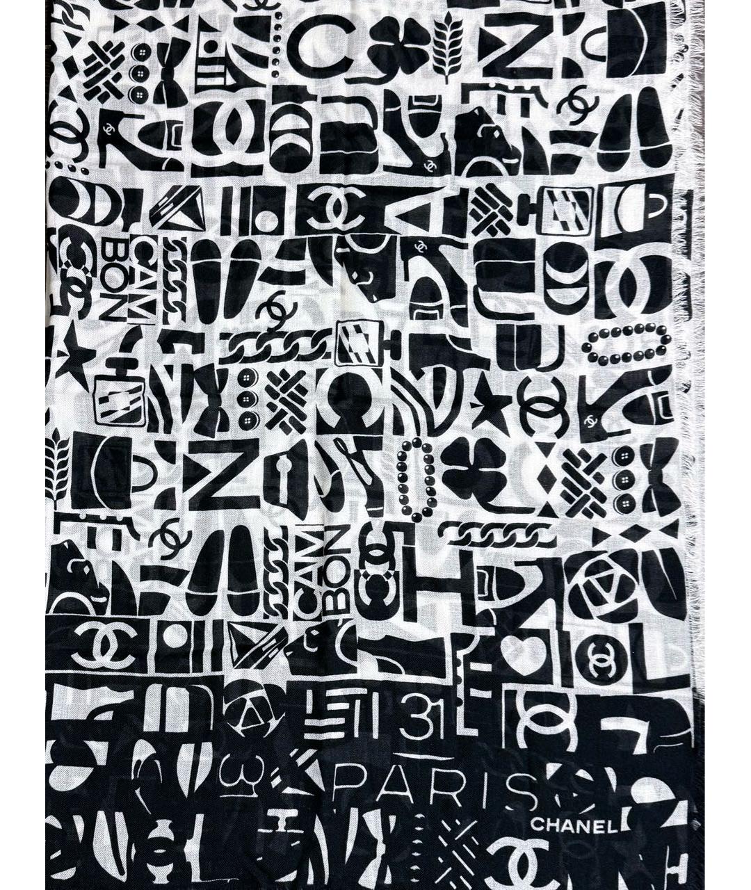 CHANEL Черный кашемировый платок, фото 5