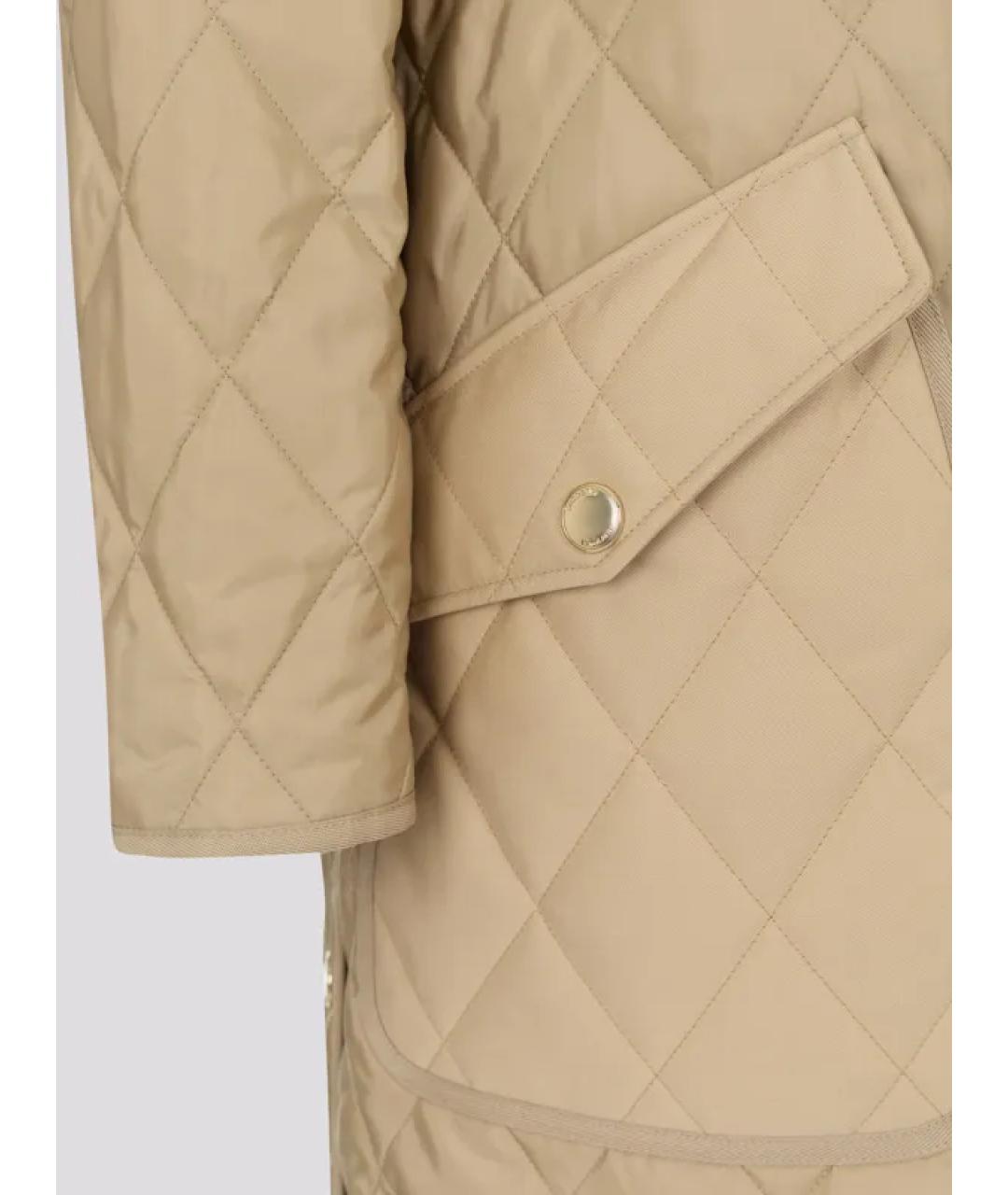 BURBERRY Бежевая полиамидовая куртка, фото 2