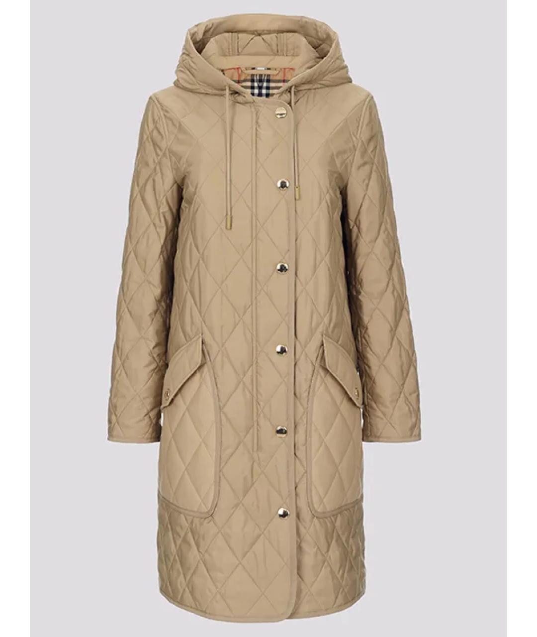 BURBERRY Бежевая полиамидовая куртка, фото 3