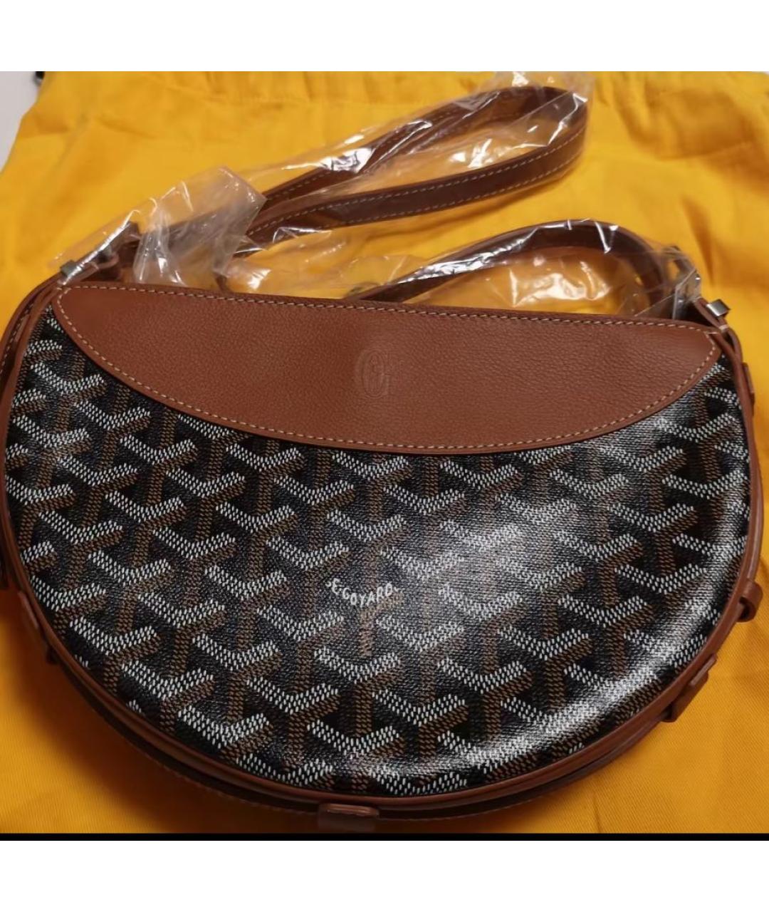 GOYARD Коричневая кожаная сумка через плечо, фото 3