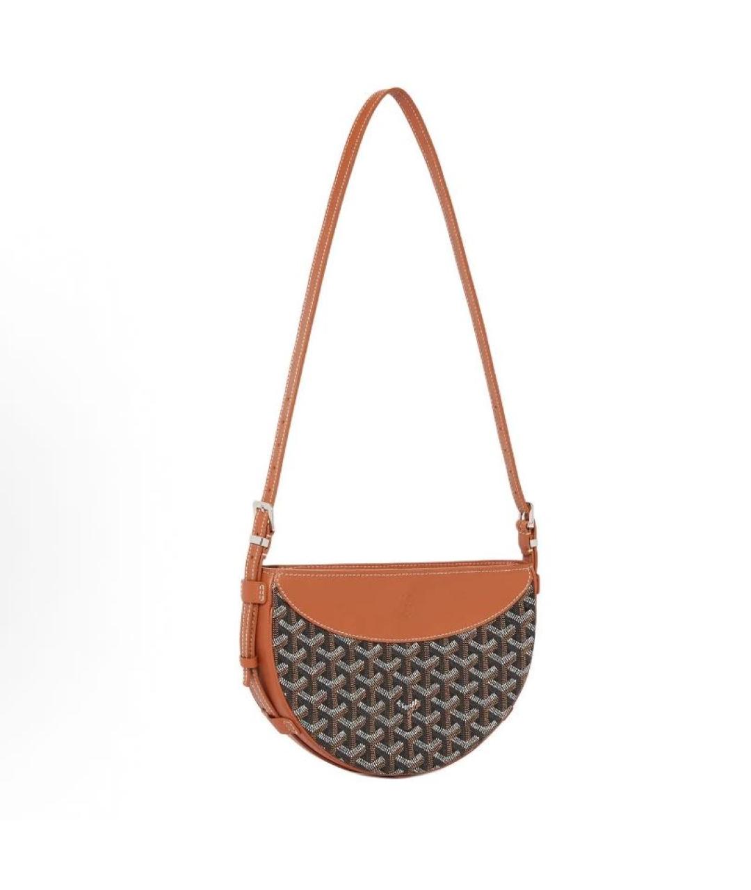 GOYARD Коричневая кожаная сумка через плечо, фото 2