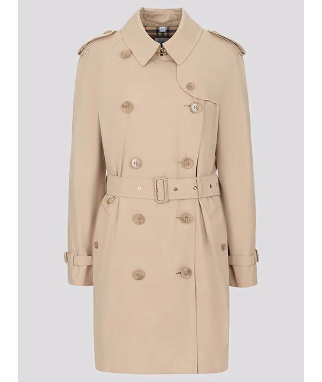 BURBERRY Бежевый хлопковый тренч/плащ, фото 3