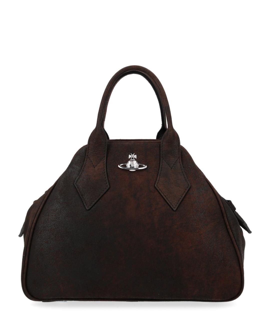 VIVIENNE WESTWOOD Коричневая кожаная сумка через плечо, фото 1