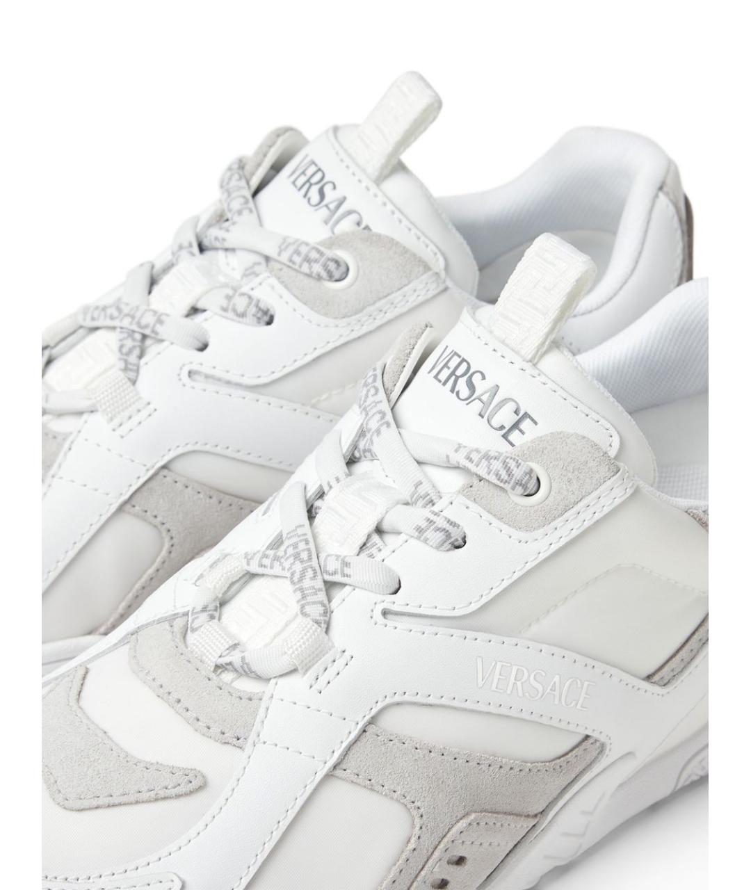 VERSACE Белые кожаные кроссовки, фото 3