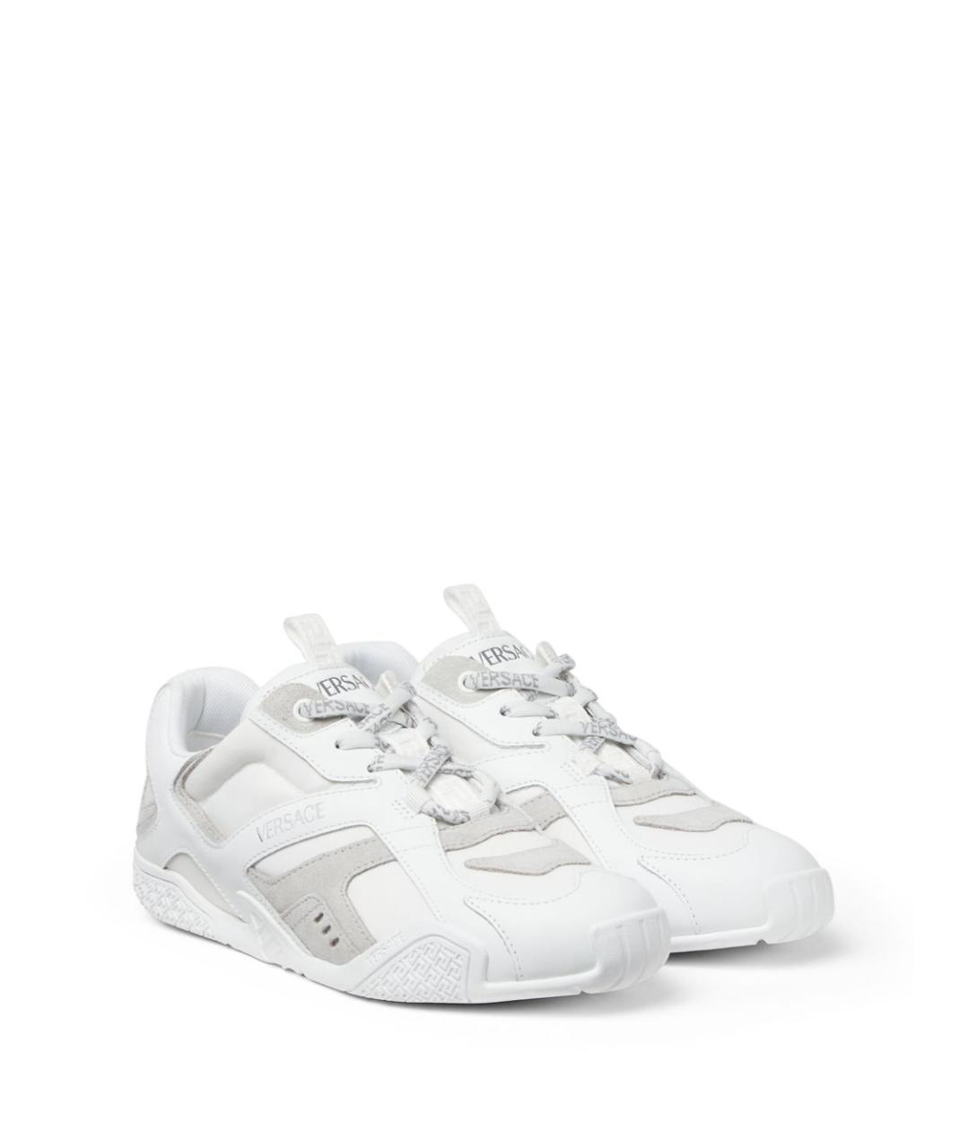 VERSACE Белые кожаные кроссовки, фото 4