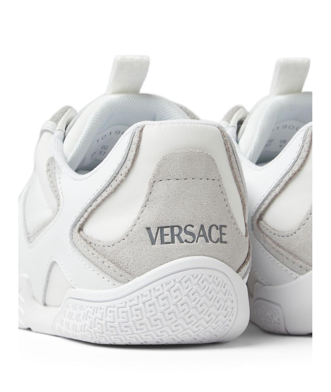 VERSACE Белые кожаные кроссовки, фото 5