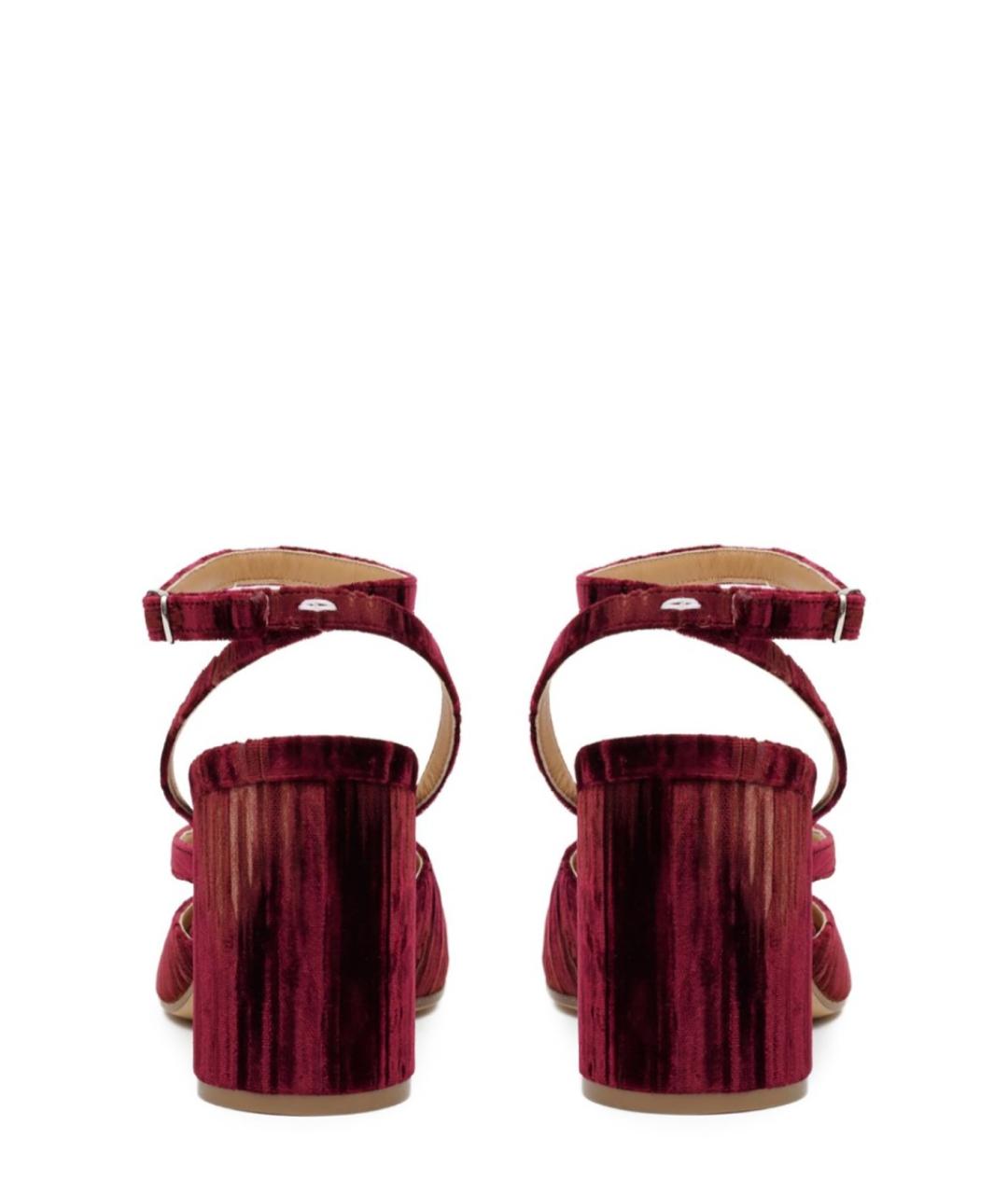 MAISON MARGIELA Бордовые кожаные сандалии, фото 3