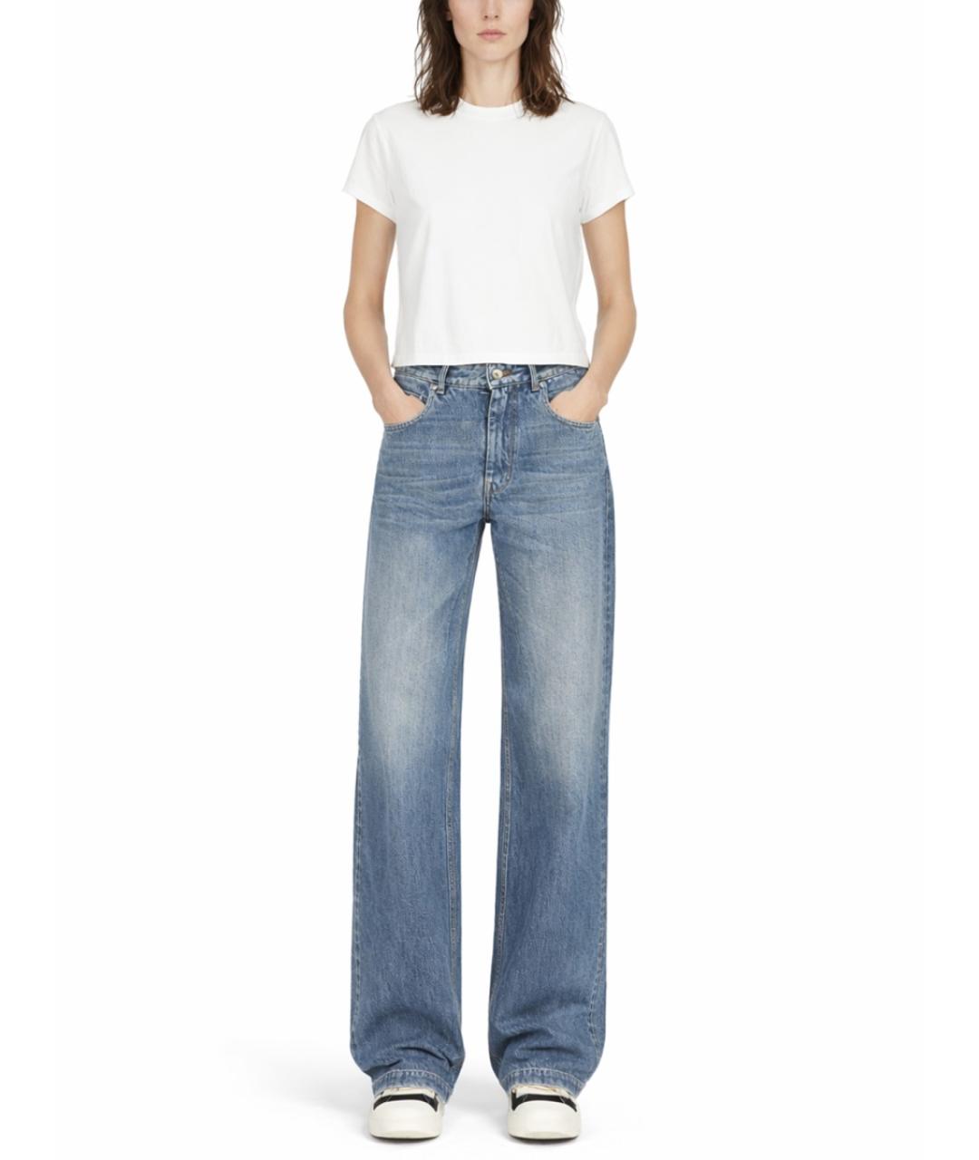 RICK OWENS DRKSHDW Синие хлопковые прямые джинсы, фото 2