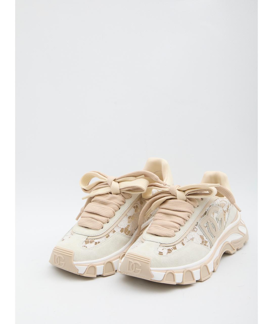 DOLCE&GABBANA Белые кожаные кроссовки, фото 2