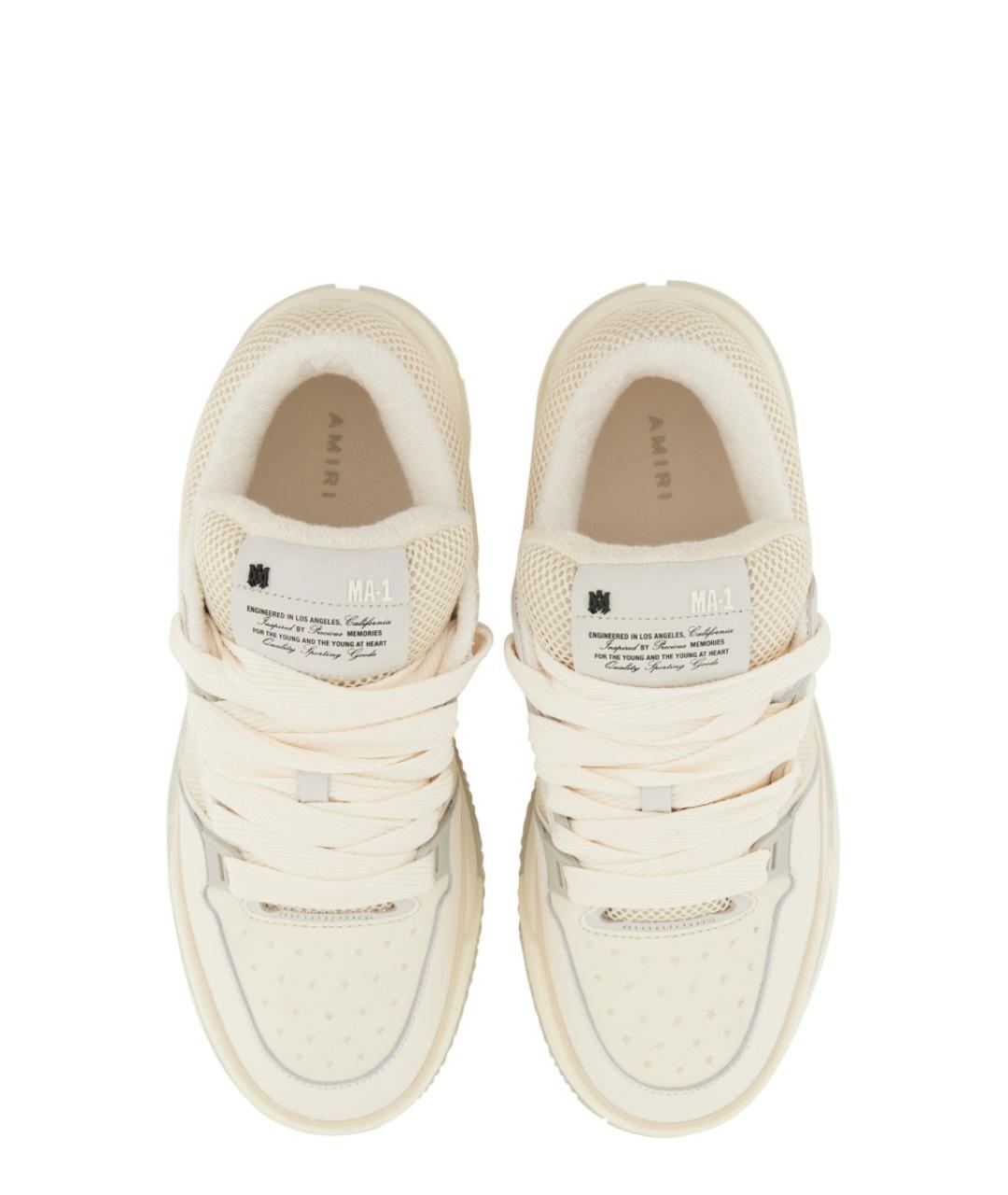 AMIRI Белые кожаные низкие кроссовки / кеды, фото 3