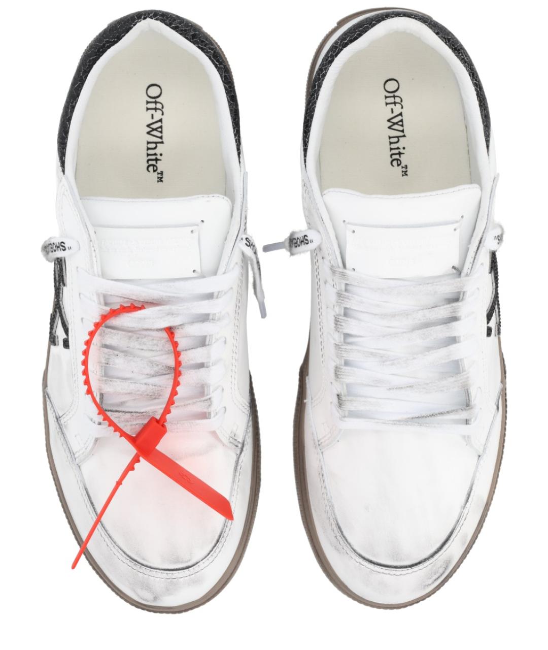 OFF-WHITE Белые кожаные низкие кроссовки / кеды, фото 5