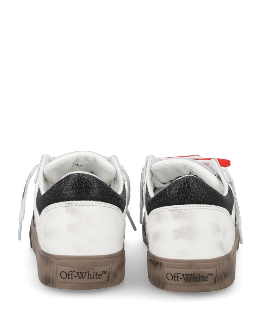 OFF-WHITE Белые кожаные низкие кроссовки / кеды, фото 4