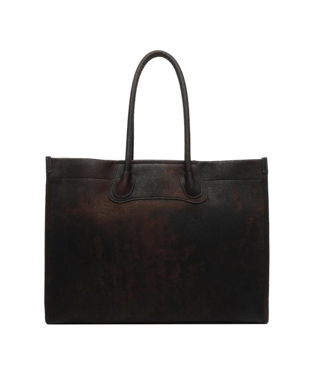 VIVIENNE WESTWOOD Коричневая кожаная сумка с короткими ручками, фото 2