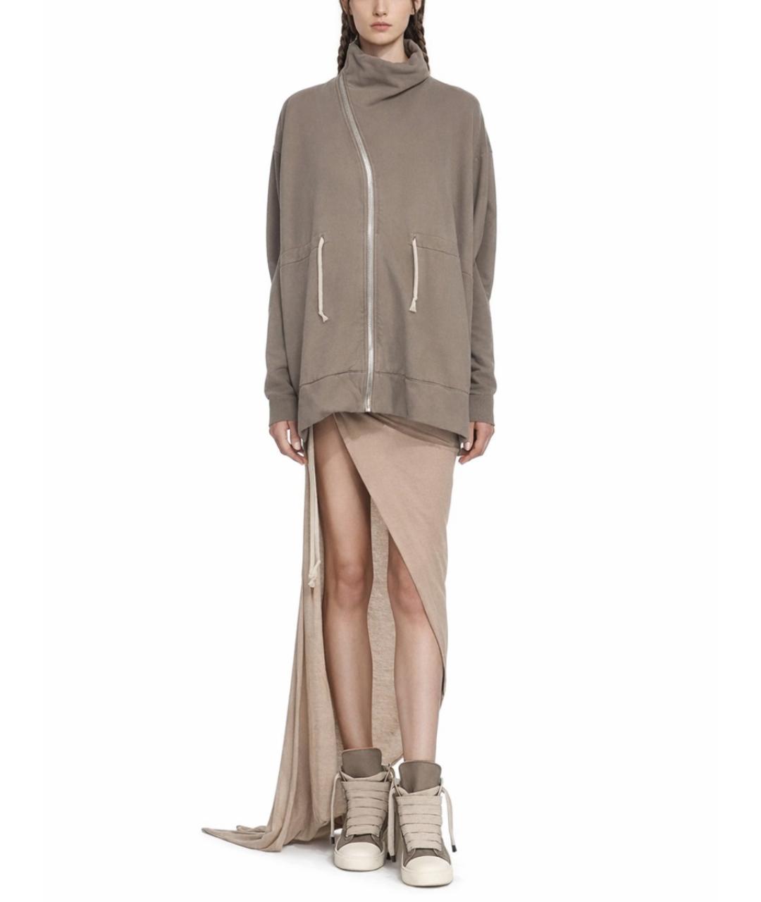 RICK OWENS DRKSHDW Бежевая хлопковая юбка макси, фото 2