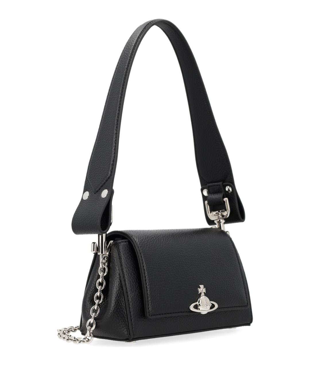 VIVIENNE WESTWOOD Черная сумка с короткими ручками из искусственной кожи, фото 2