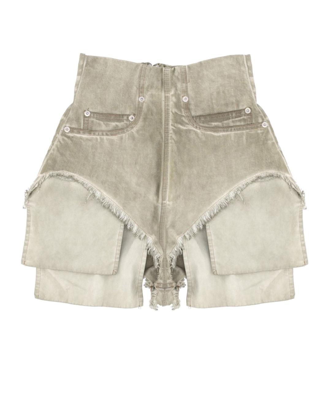 RICK OWENS DRKSHDW Бежевые хлопковые шорты, фото 1