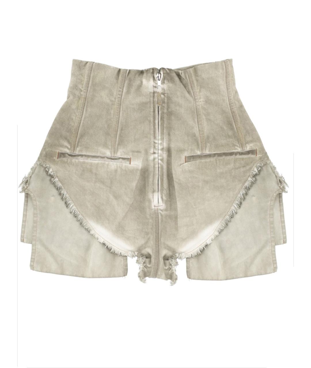 RICK OWENS DRKSHDW Бежевые хлопковые шорты, фото 3