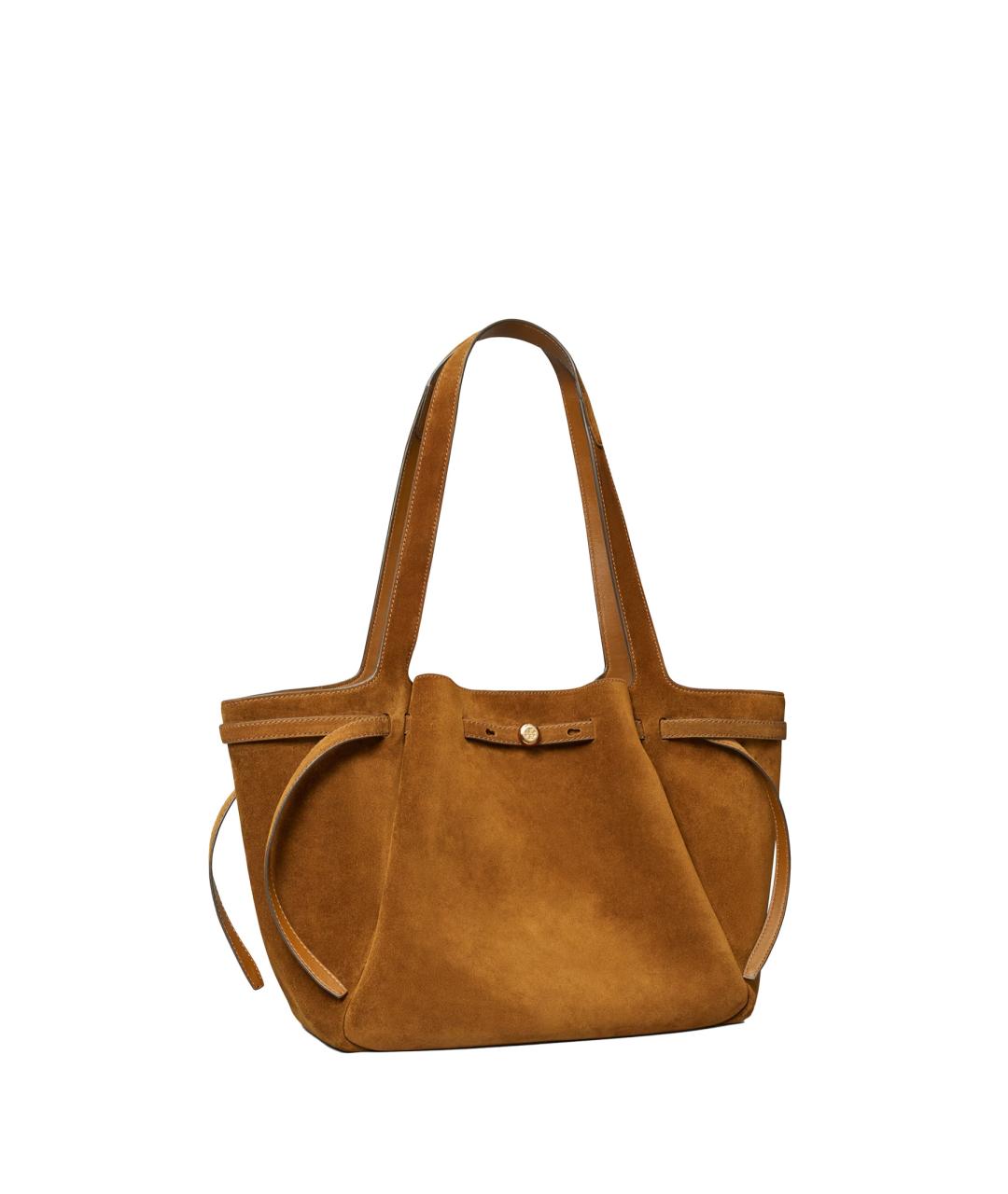 TORY BURCH Бежевая замшевая сумка тоут, фото 2