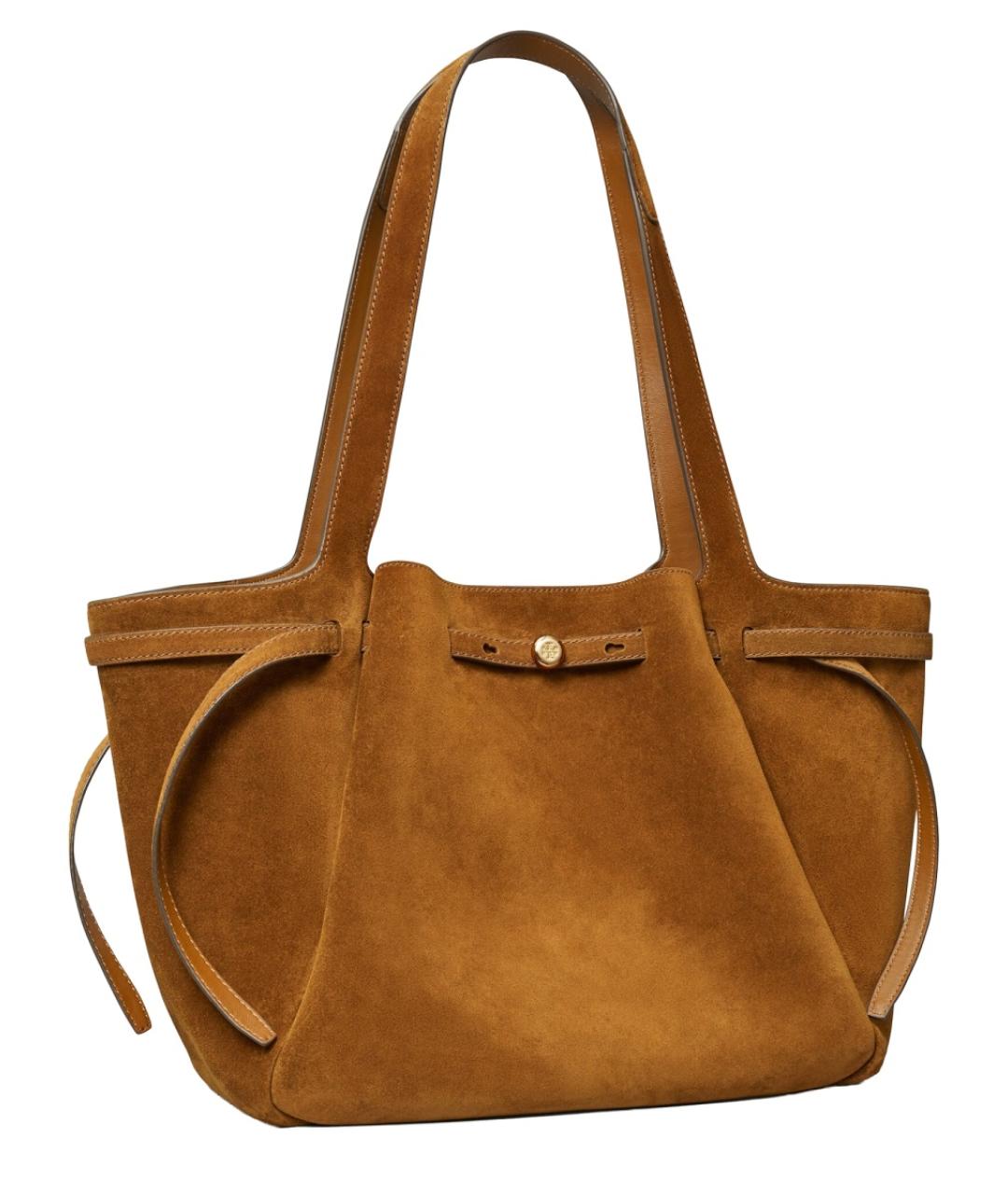 TORY BURCH Бежевая замшевая сумка тоут, фото 3