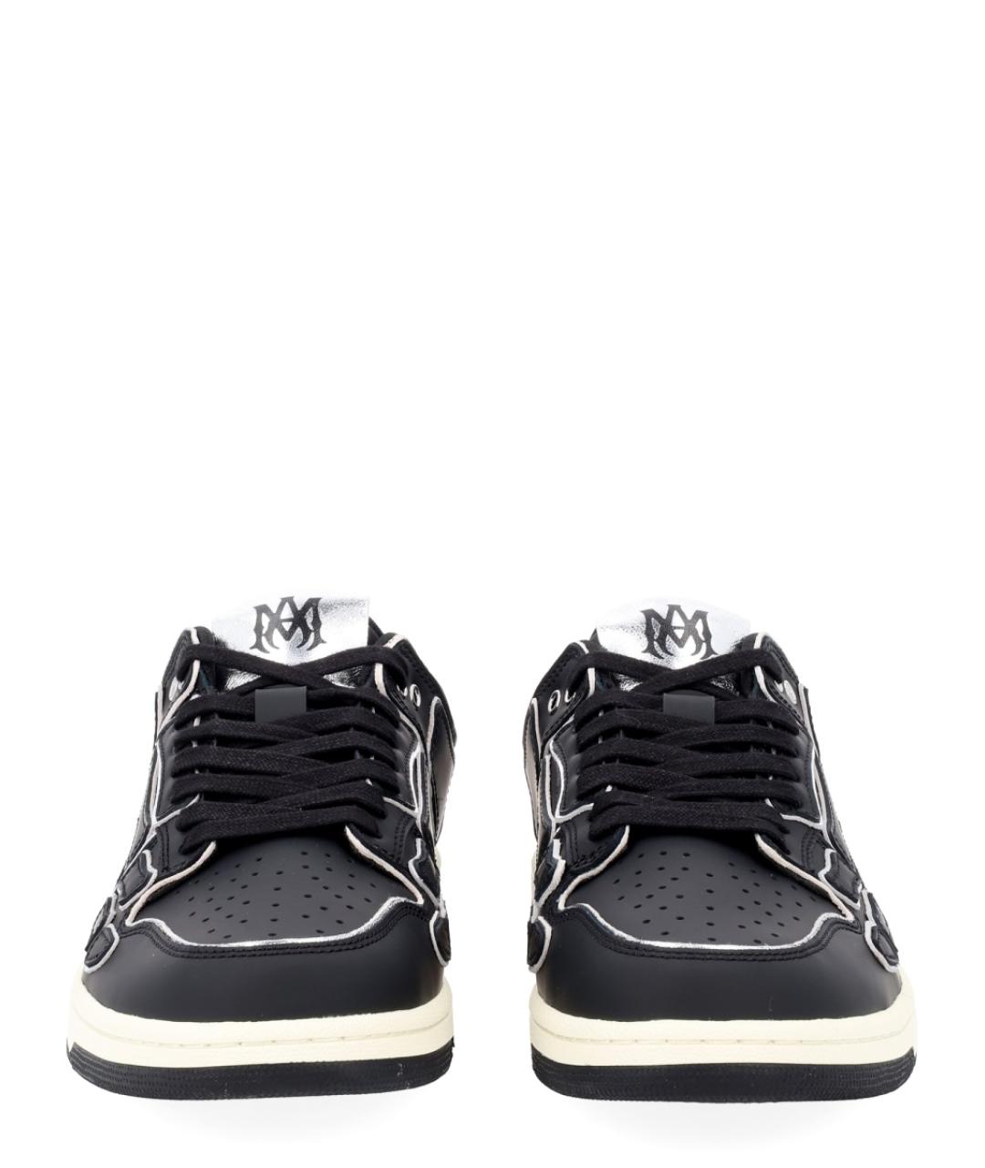 AMIRI Черные кожаные низкие кроссовки / кеды, фото 3