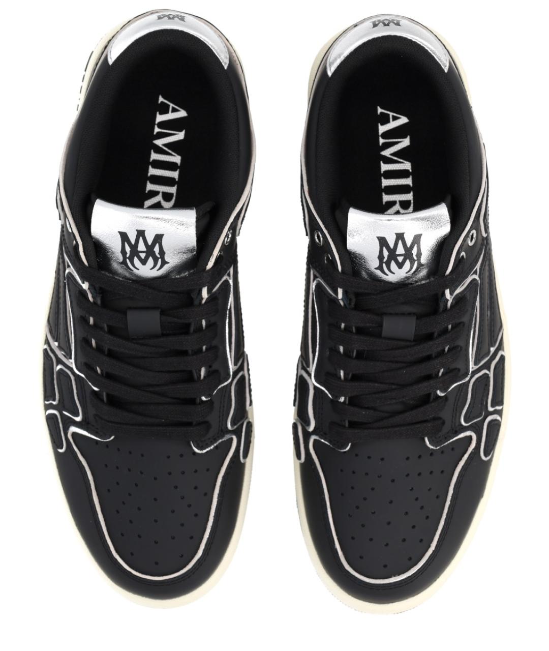 AMIRI Черные кожаные низкие кроссовки / кеды, фото 5