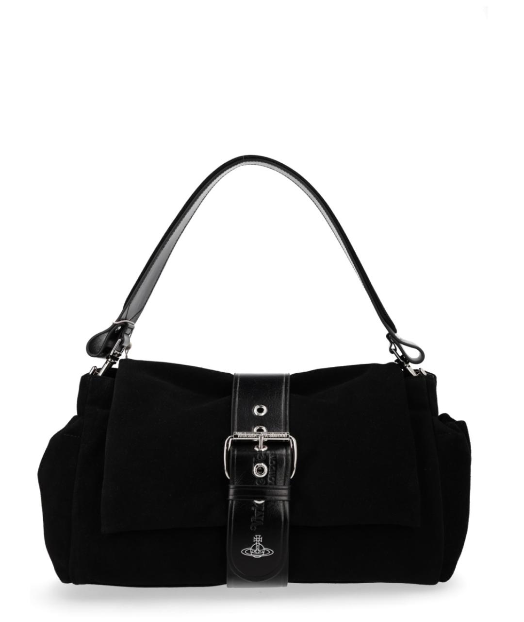 VIVIENNE WESTWOOD Черная кожаная сумка с короткими ручками, фото 1