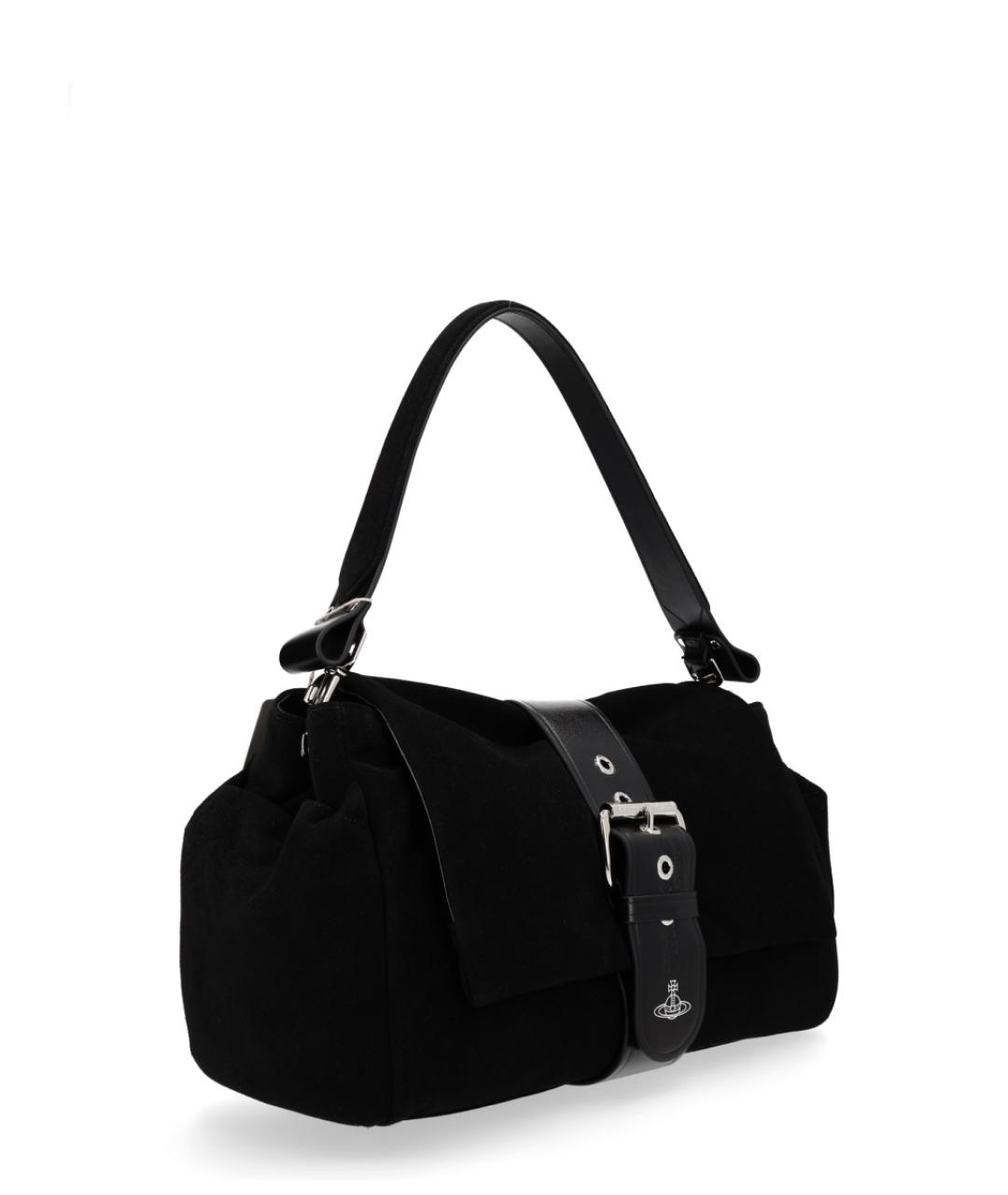 VIVIENNE WESTWOOD Черная кожаная сумка с короткими ручками, фото 2