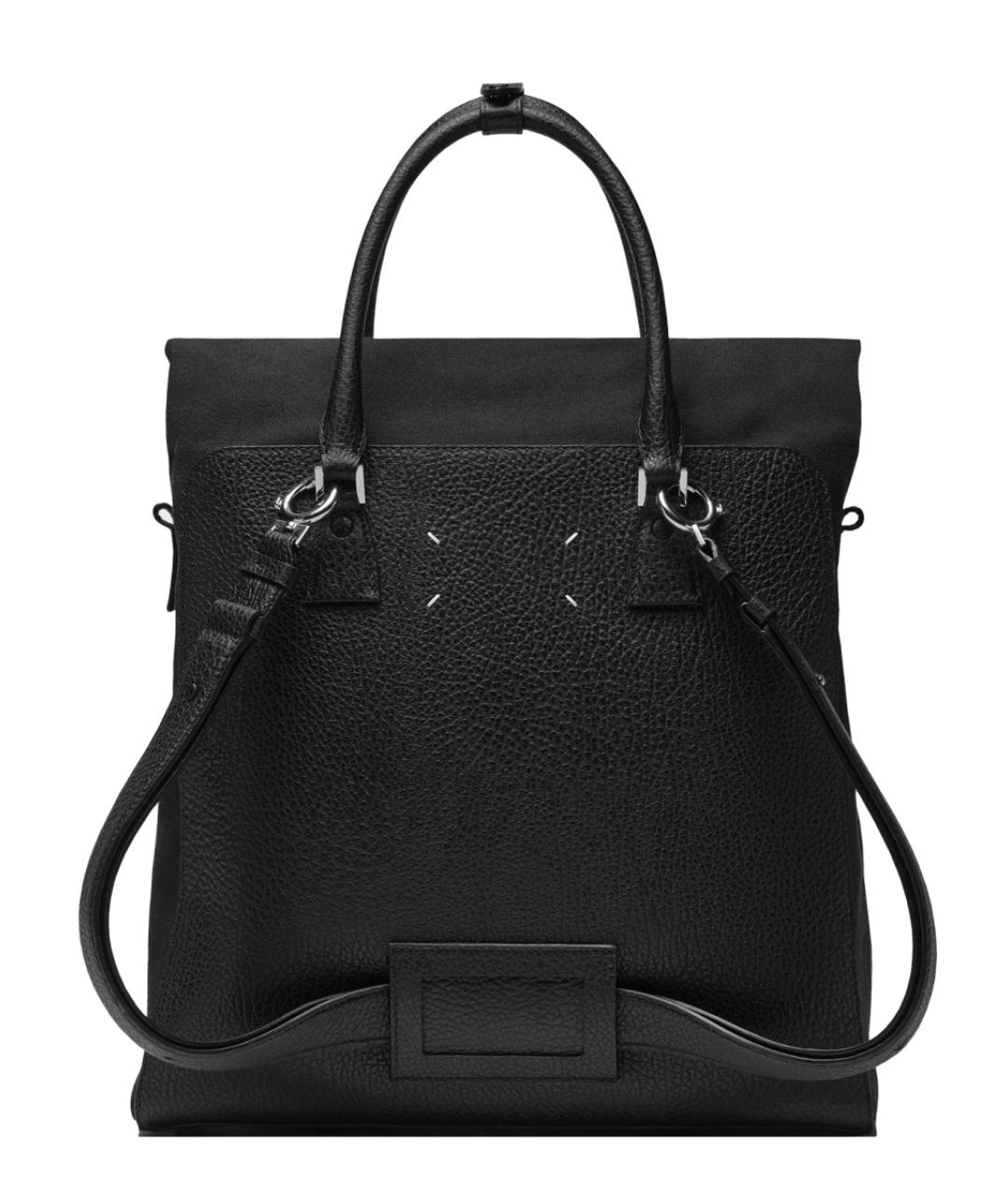 MAISON MARGIELA Черный кожаный рюкзак, фото 2