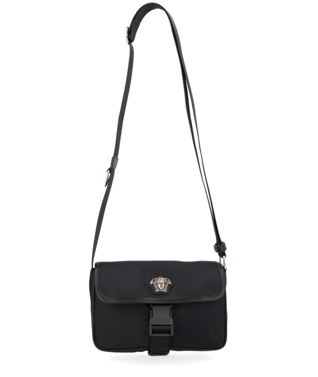 VERSACE Черная синтетическая сумка на плечо, фото 1