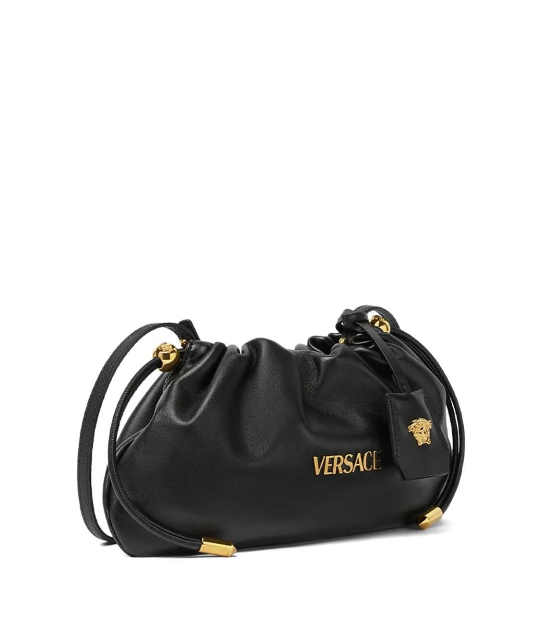 VERSACE Черная кожаная сумка через плечо, фото 4