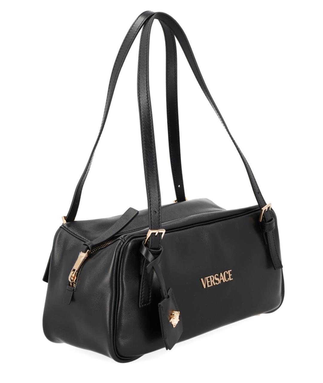 VERSACE Черная кожаная сумка через плечо, фото 2