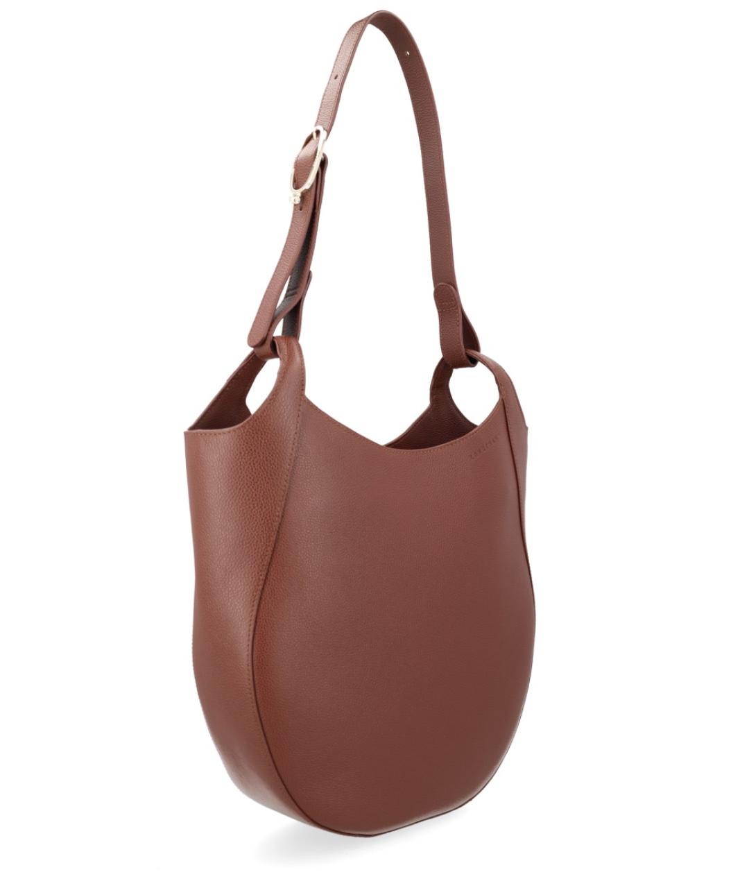 LONGCHAMP Коричневая кожаная сумка через плечо, фото 3