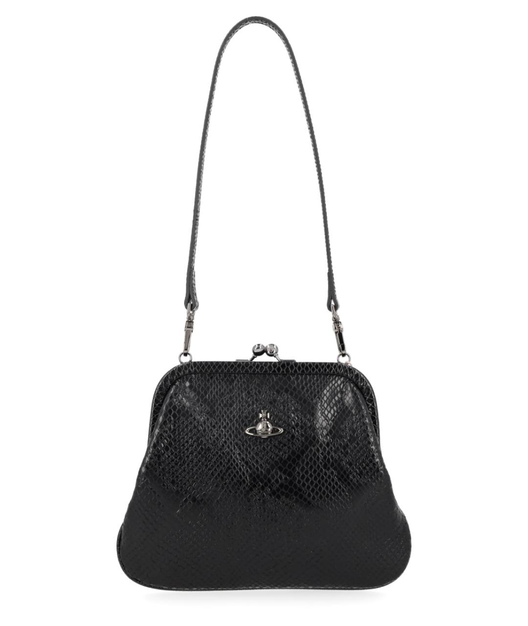 VIVIENNE WESTWOOD Черная кожаная сумка через плечо, фото 1