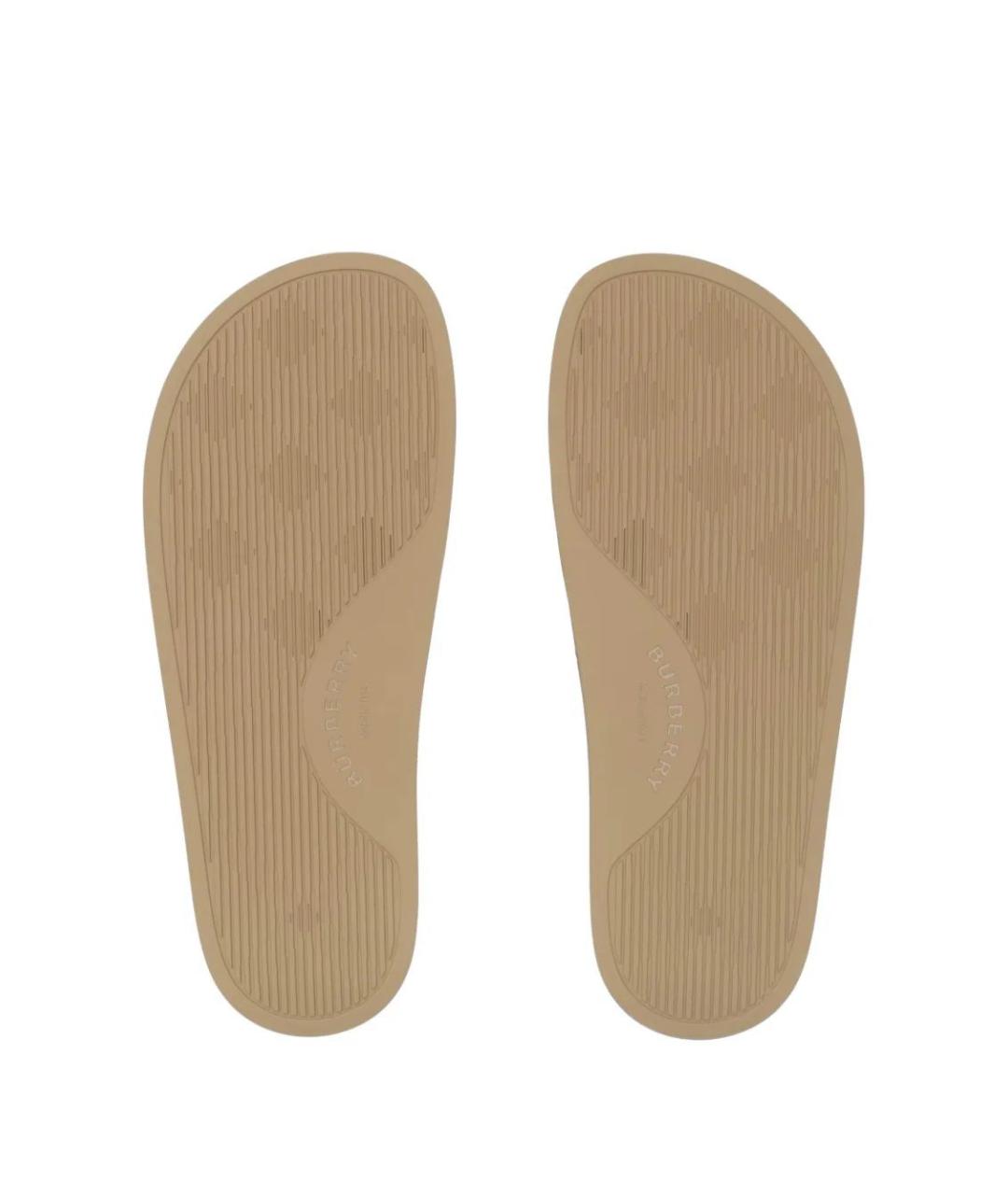 BURBERRY Бежевые шлепанцы, фото 5