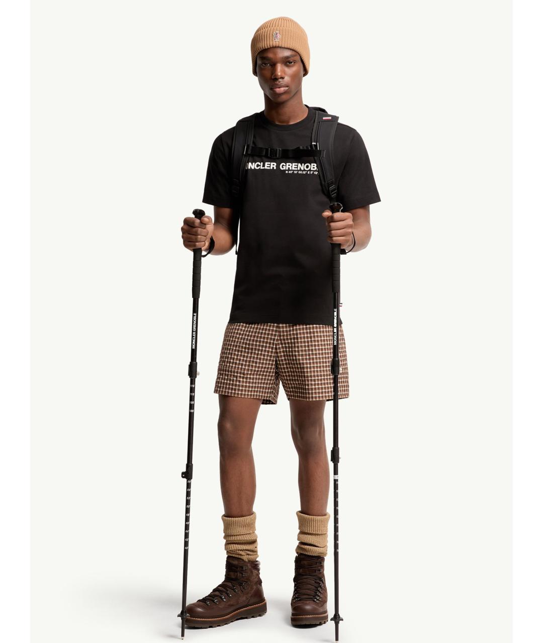 MONCLER Черная хлопковая футболка, фото 2