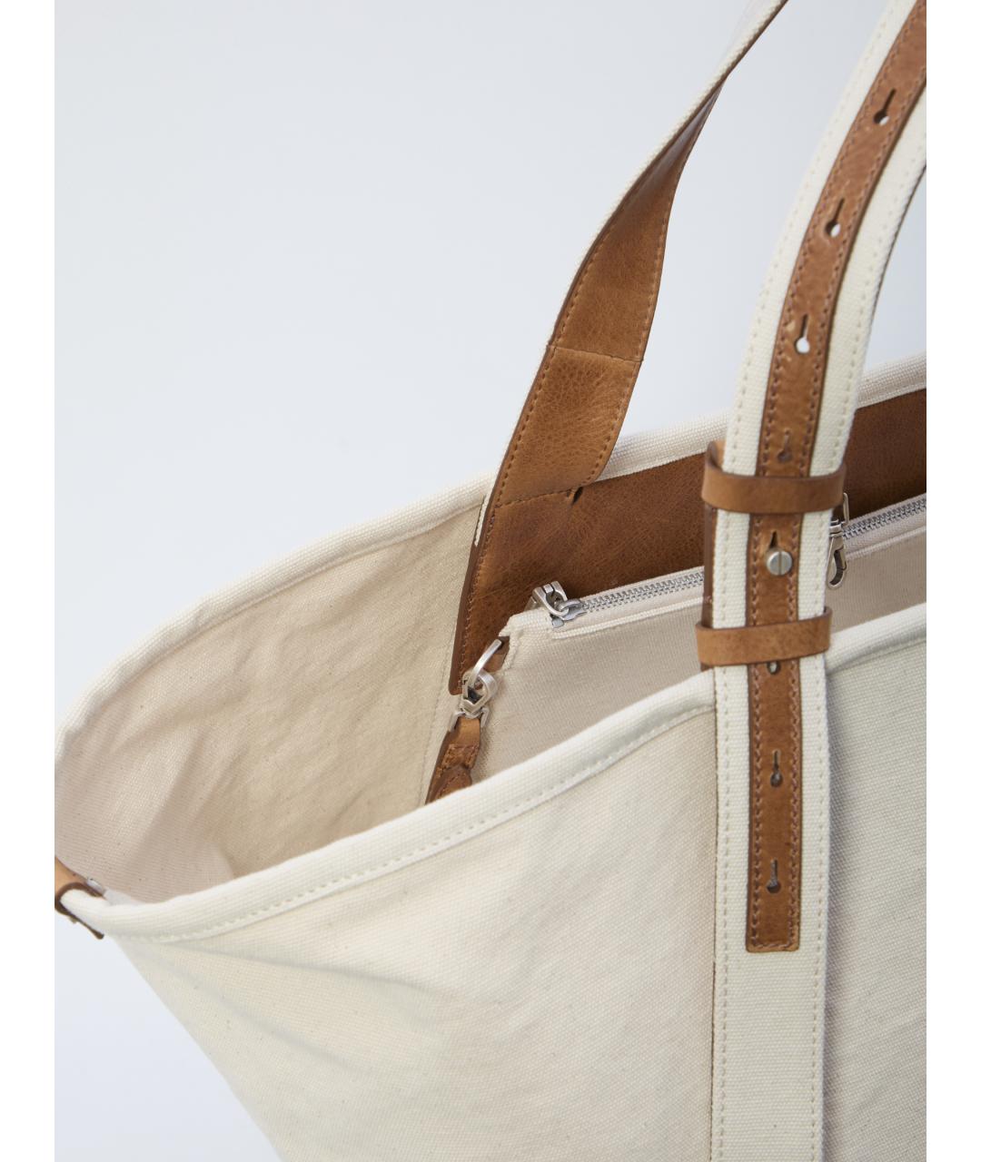 GOLDEN GOOSE DELUXE BRAND Бежевая хлопковая сумка тоут, фото 4